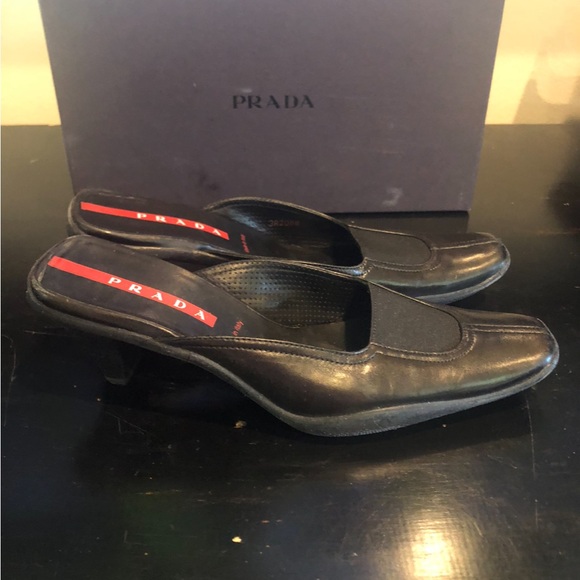 PRADA MULES with kitten heel size:7 black - Picture 8 of 8